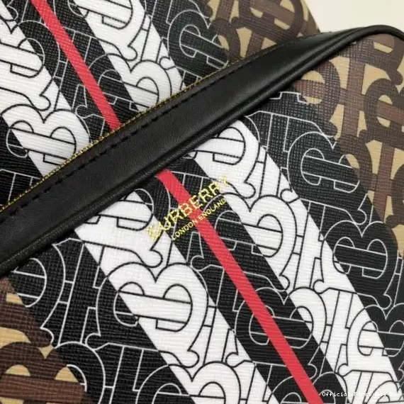Official First Bag Ru TMONOGRAM BURBERRY E-CANVAS PRINT BACKPACK STRIPE 0611